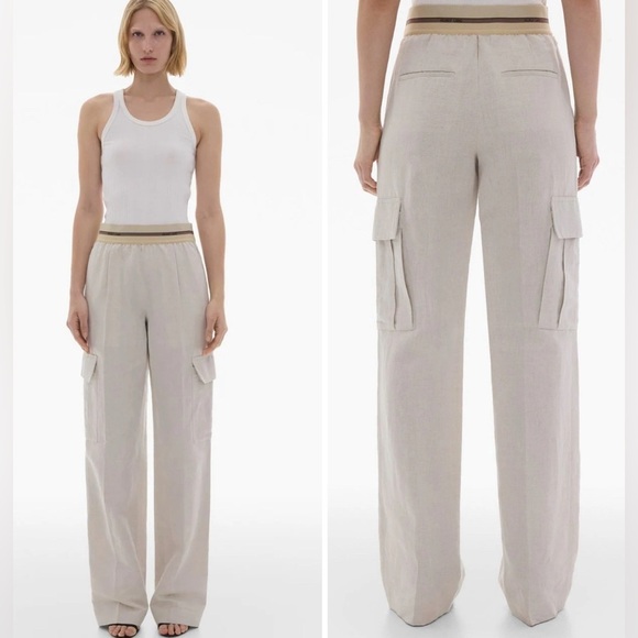 Helmut Lang Pull-On Cotton Linen Cargo Pant NWT - Picture 1 of 9